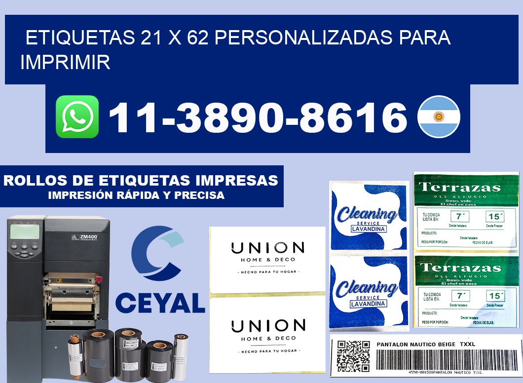 etiquetas 21 x 62 personalizadas para imprimir