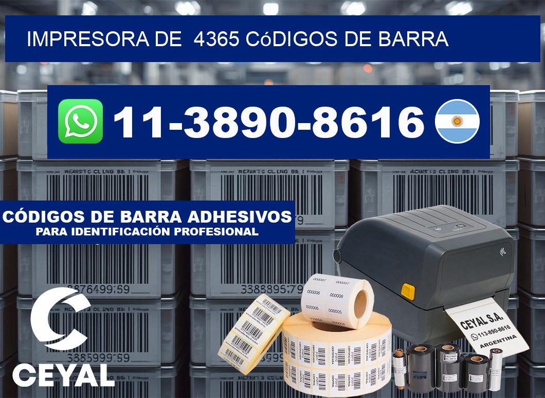 impresora de  4365 códigos de barra