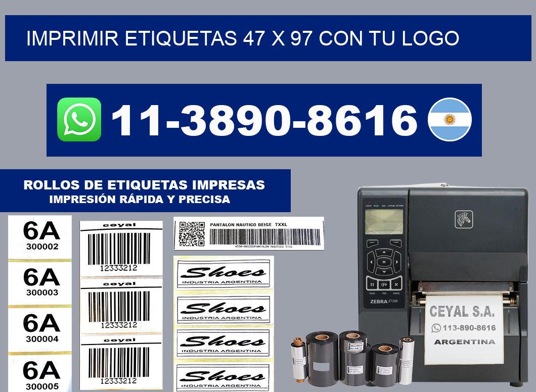 imprimir etiquetas 47 x 97 con tu logo