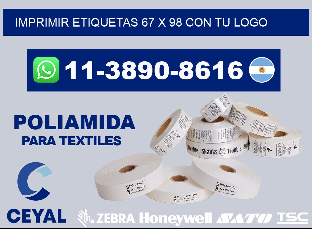 imprimir etiquetas 67 x 98 con tu logo