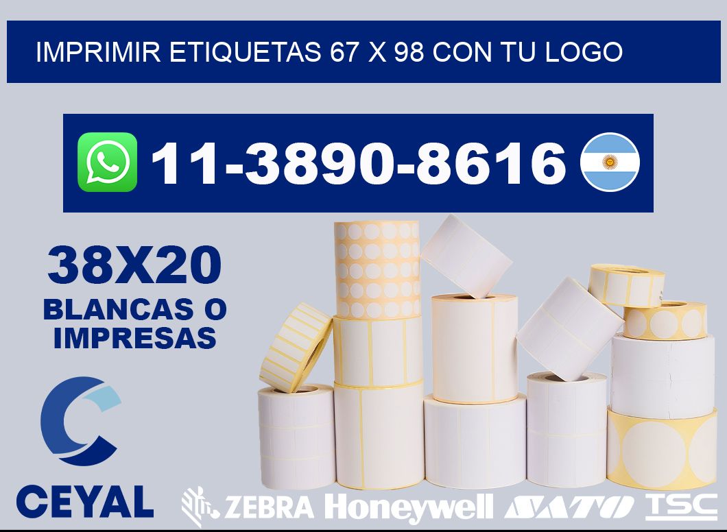 imprimir etiquetas 67 x 98 con tu logo