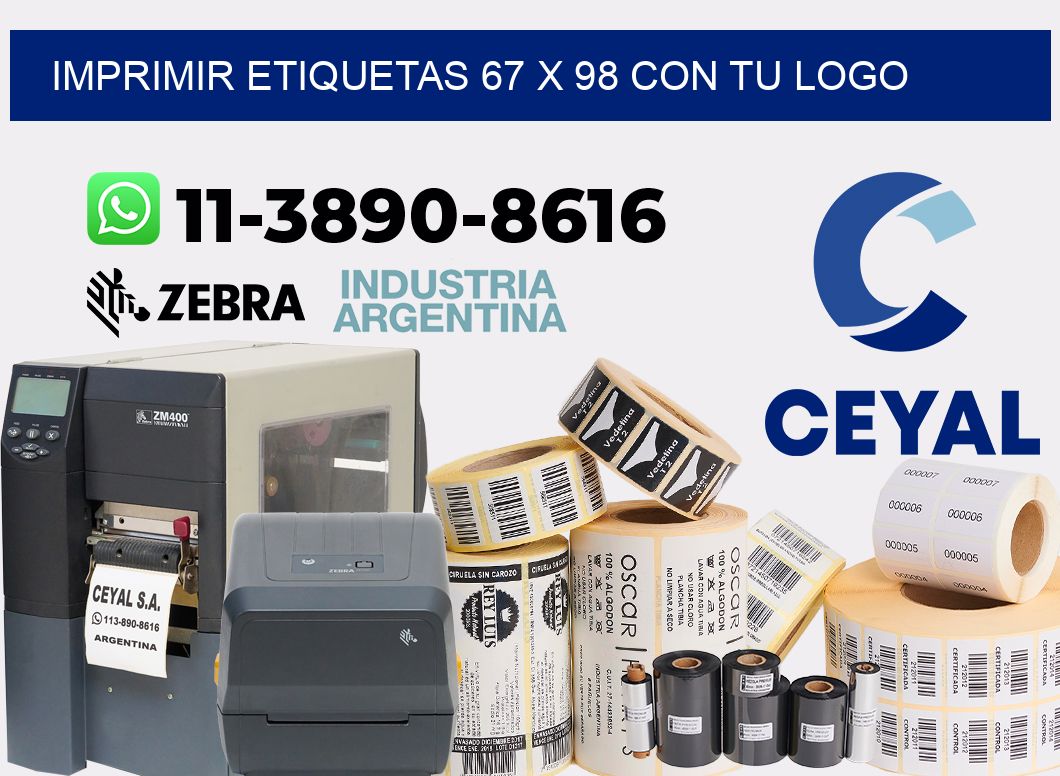 imprimir etiquetas 67 x 98 con tu logo