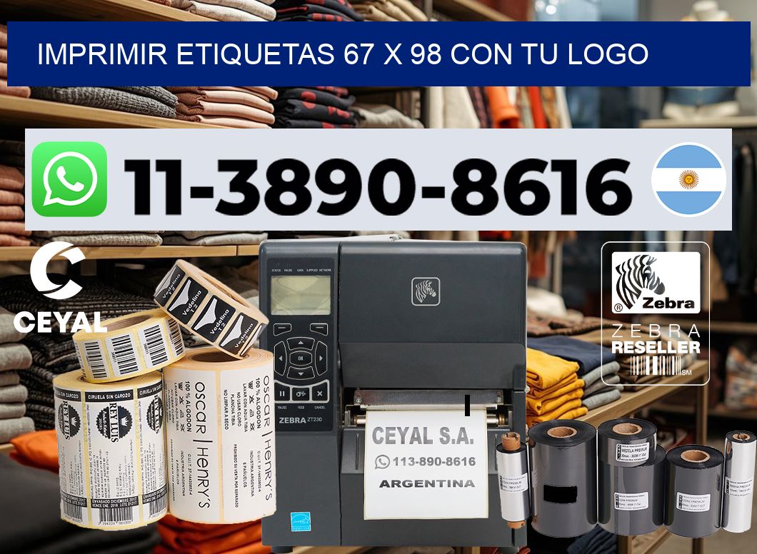 imprimir etiquetas 67 x 98 con tu logo