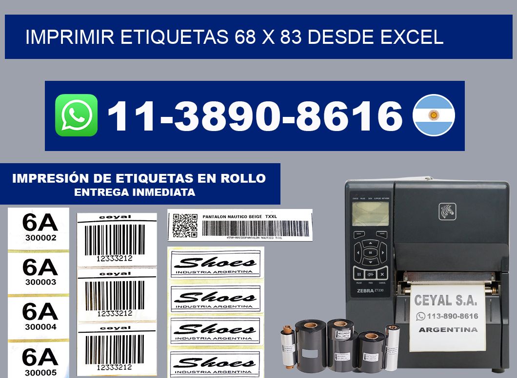 imprimir etiquetas 68 x 83 desde excel