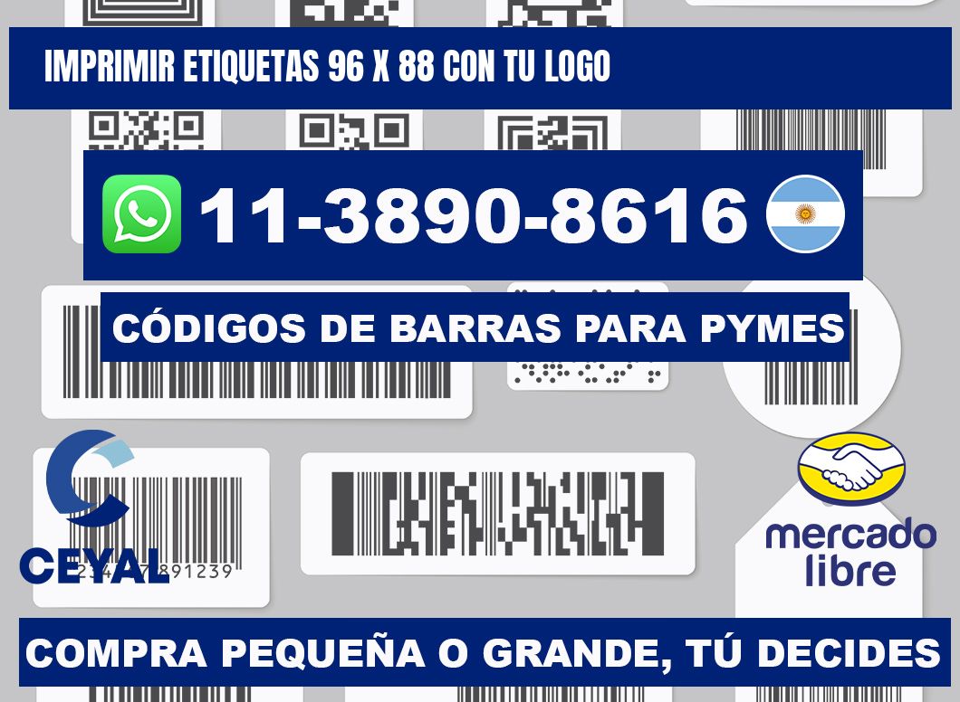 imprimir etiquetas 96 x 88 con tu logo