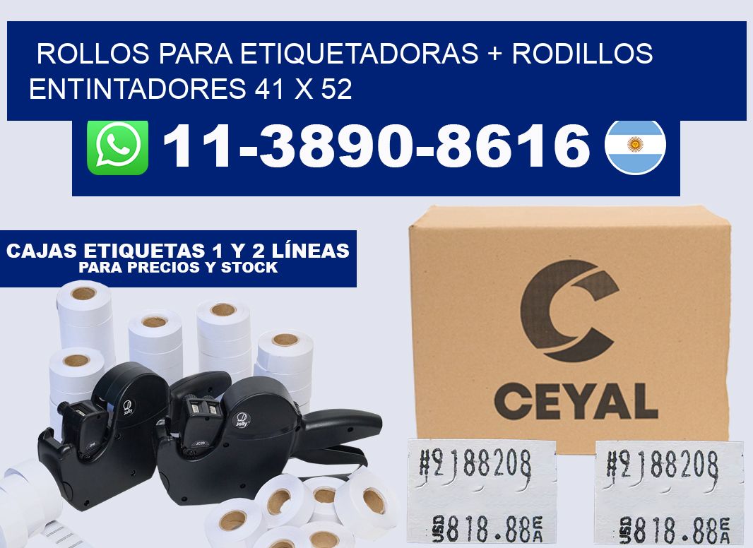 rollos para etiquetadoras + rodillos entintadores 41 x 52