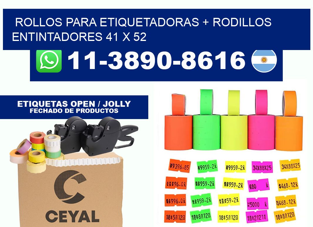 rollos para etiquetadoras + rodillos entintadores 41 x 52