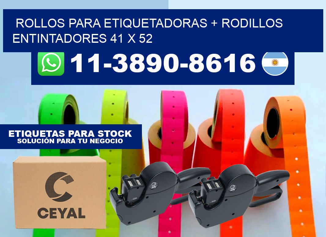rollos para etiquetadoras + rodillos entintadores 41 x 52