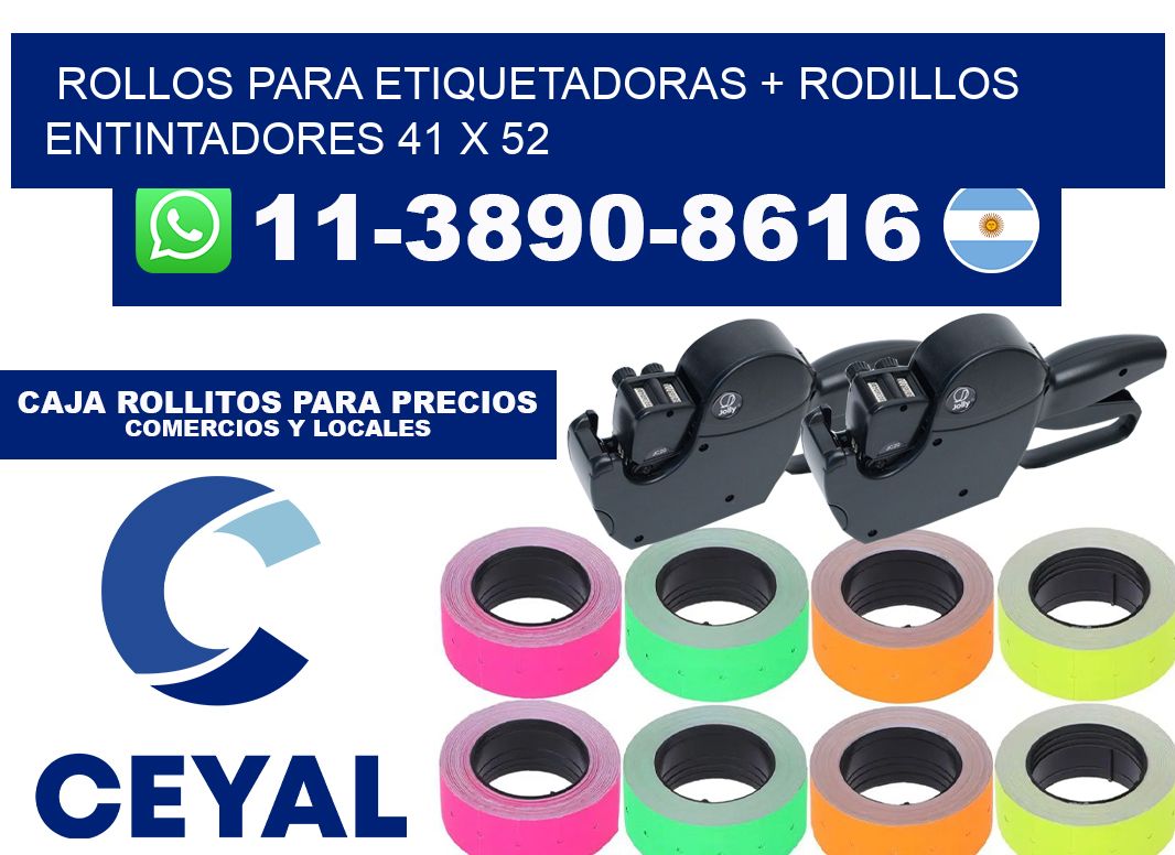 rollos para etiquetadoras + rodillos entintadores 41 x 52