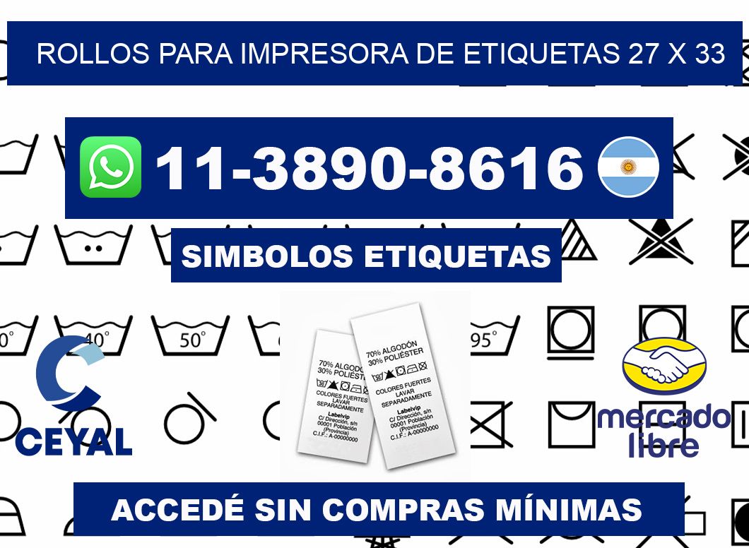 rollos para impresora de etiquetas 27 x 33