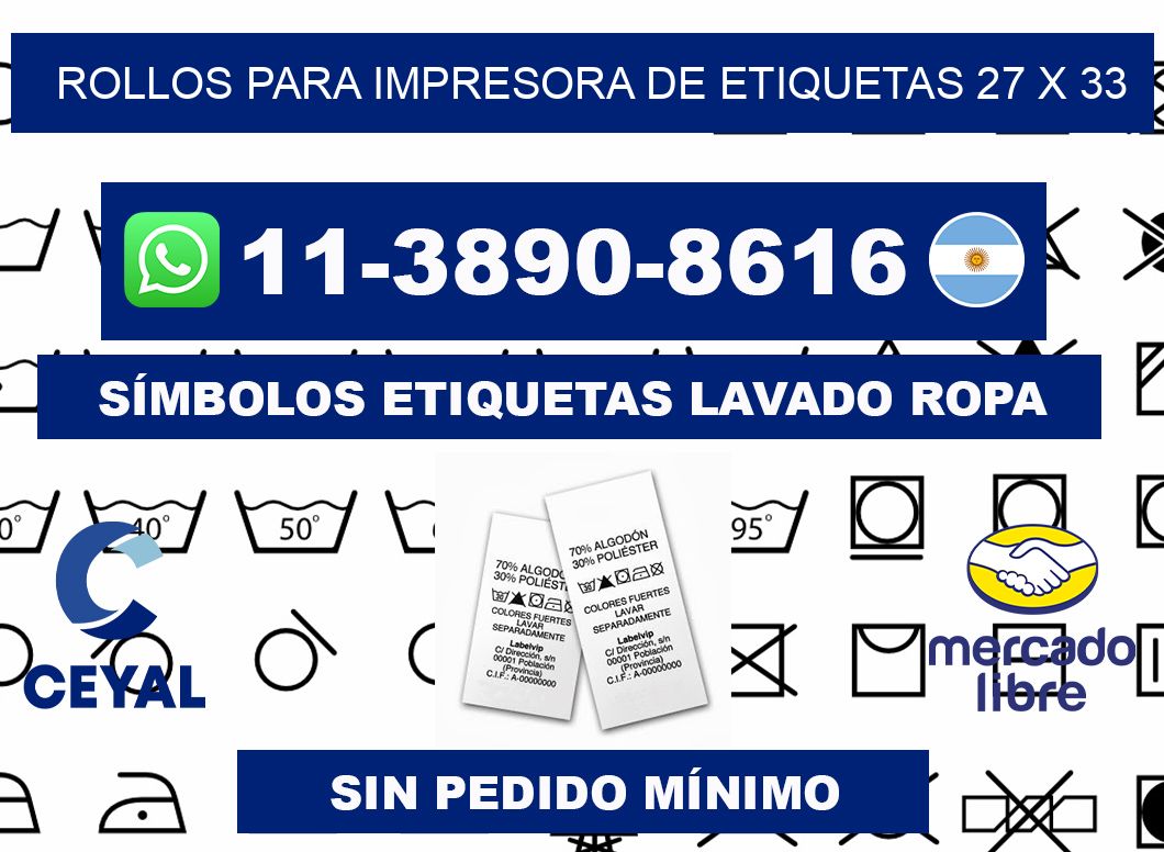 rollos para impresora de etiquetas 27 x 33