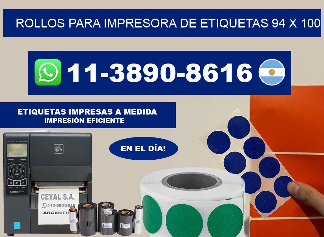 rollos para impresora de etiquetas 94 x 100