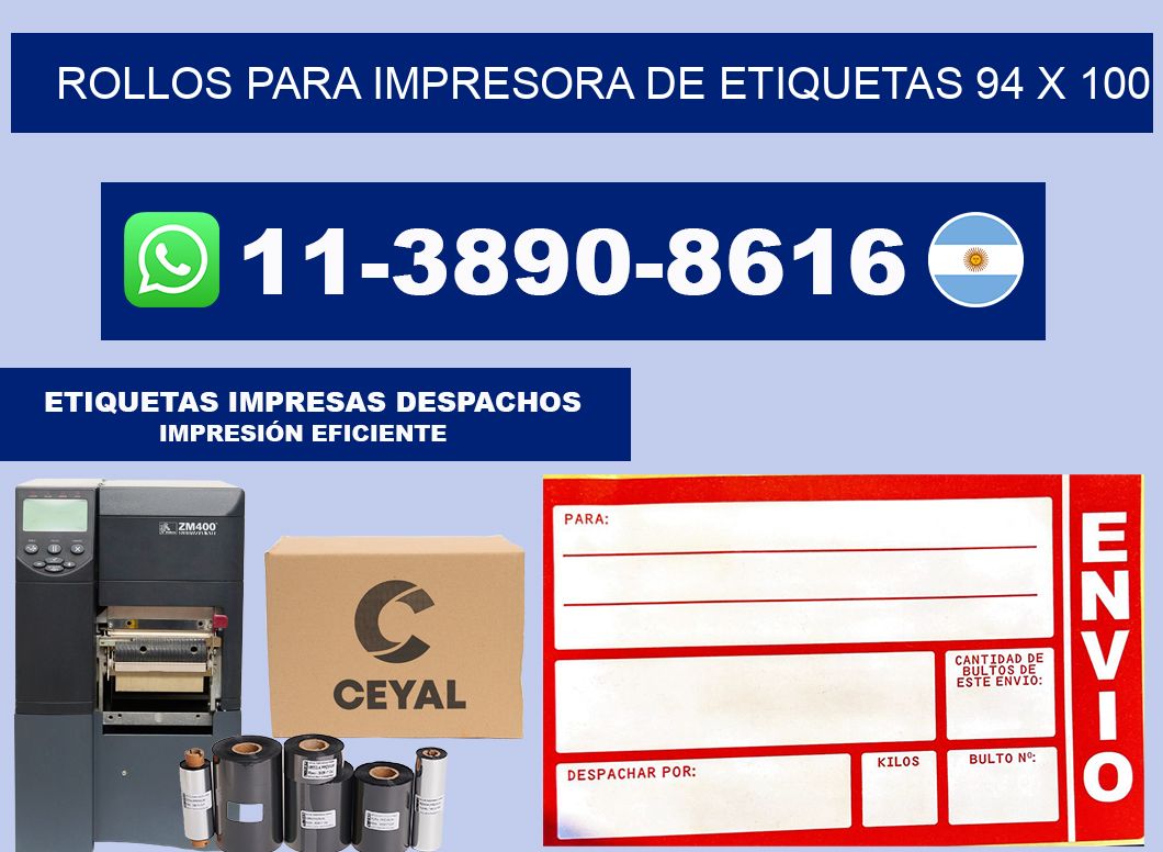 rollos para impresora de etiquetas 94 x 100