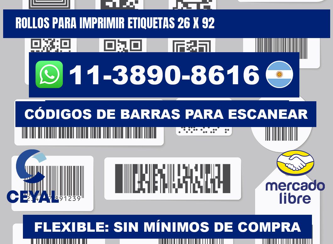 rollos para imprimir etiquetas 26 x 92