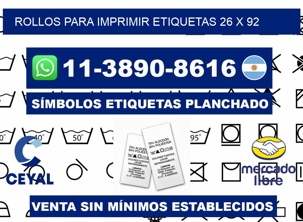 rollos para imprimir etiquetas 26 x 92