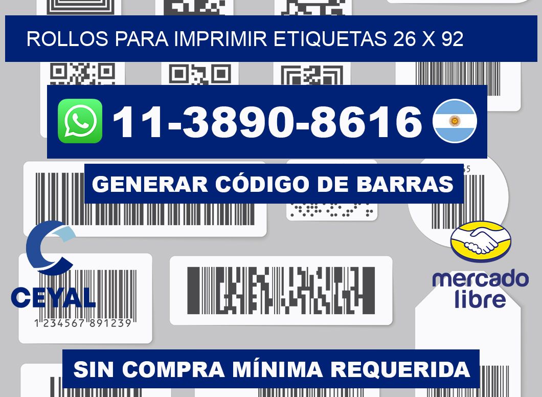 rollos para imprimir etiquetas 26 x 92