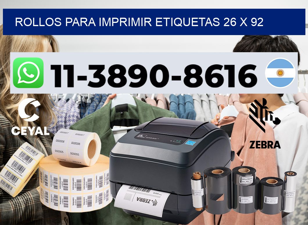 rollos para imprimir etiquetas 26 x 92
