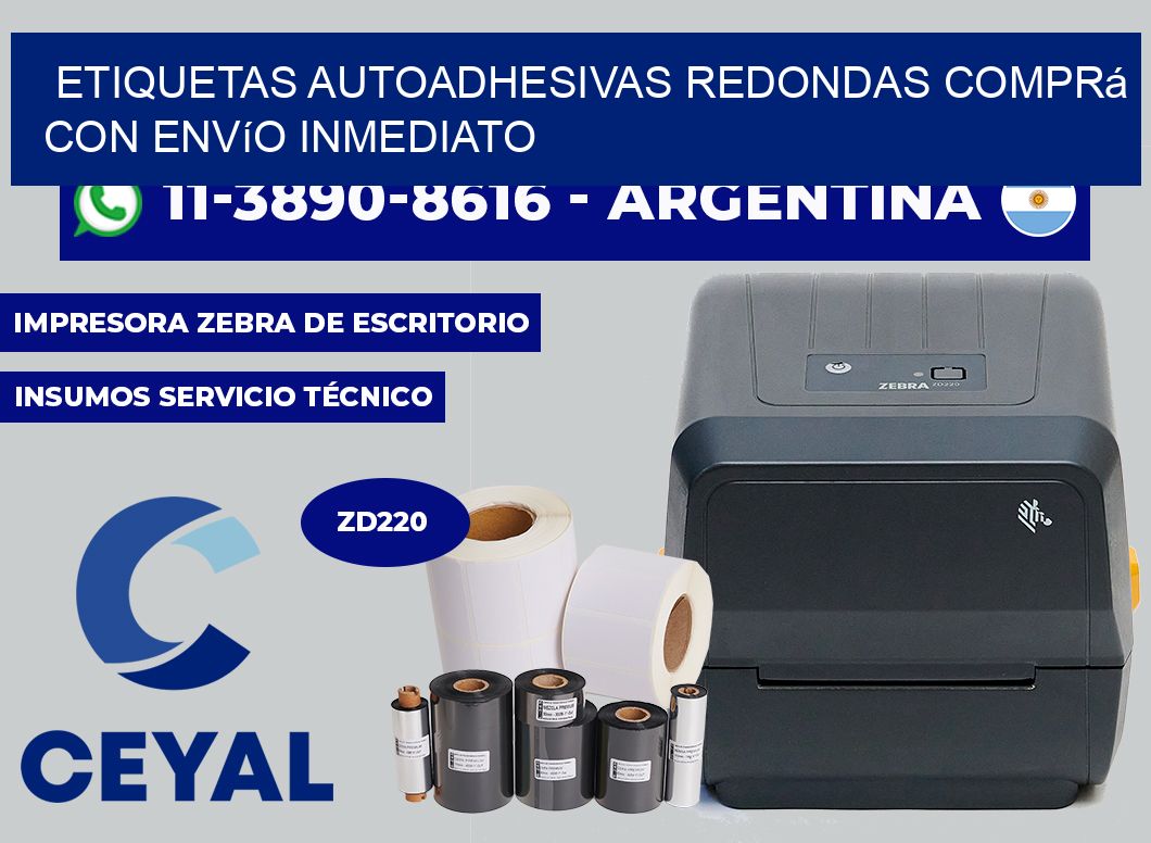 ETIQUETAS AUTOADHESIVAS REDONDAS Comprá con envío inmediato