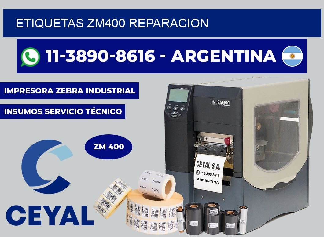 ETIQUETAS ZM400 reparacion