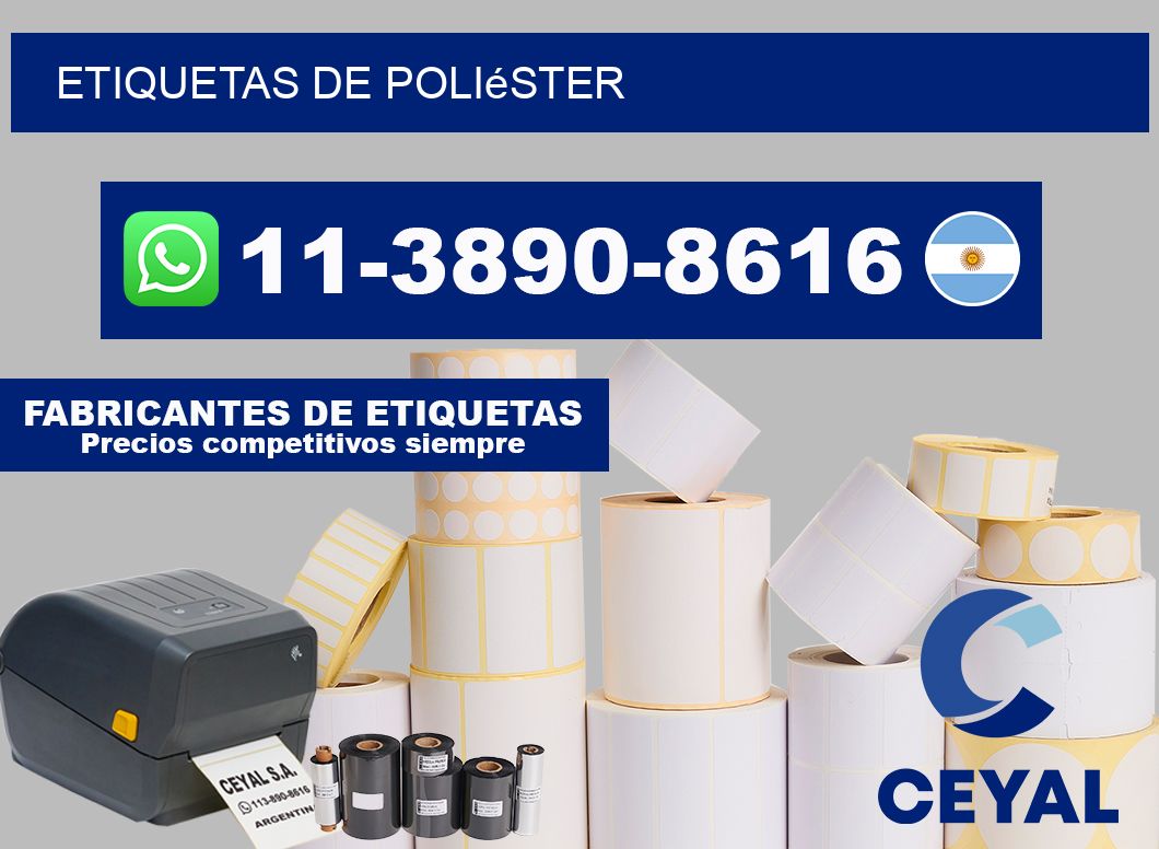 ETIQUETAS de poliéster
