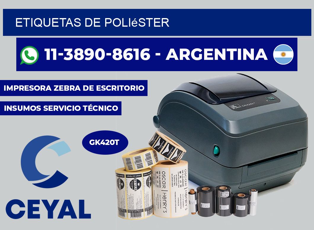 ETIQUETAS de poliéster