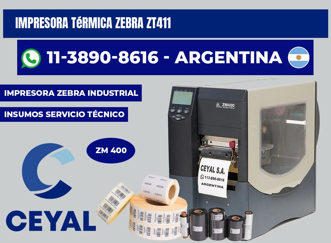 Impresora térmica Zebra ZT411