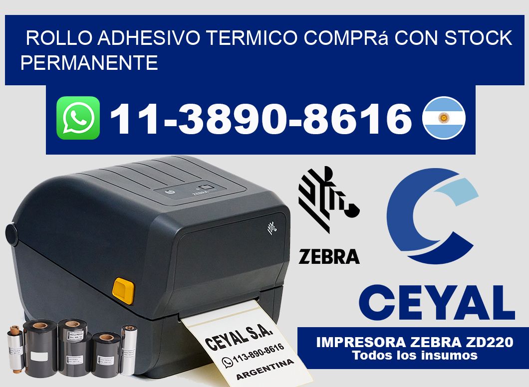 ROLLO ADHESIVO TERMICO Comprá con stock permanente
