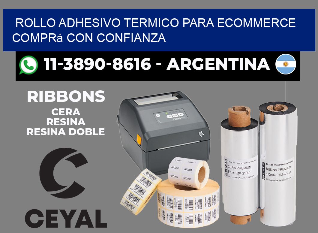 ROLLO ADHESIVO TERMICO PARA ECOMMERCE Comprá con confianza