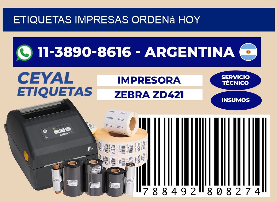 etiquetas impresas Ordená hoy