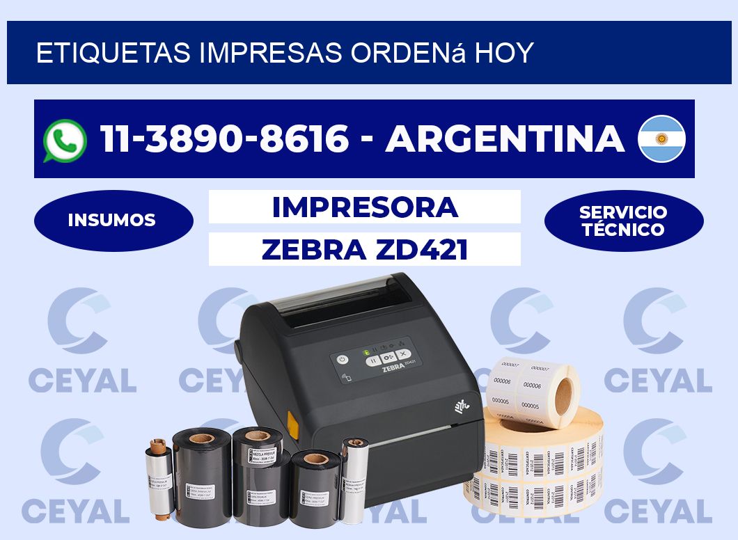 etiquetas impresas Ordená hoy