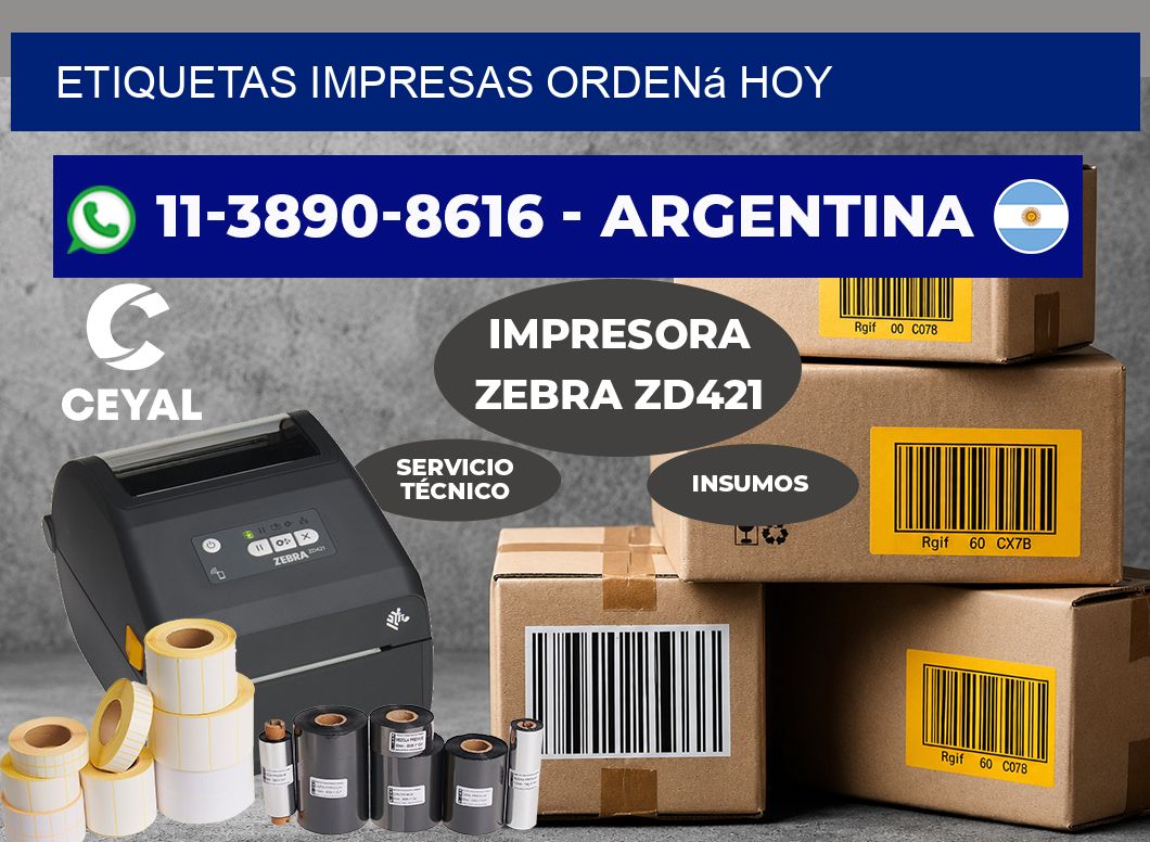etiquetas impresas Ordená hoy