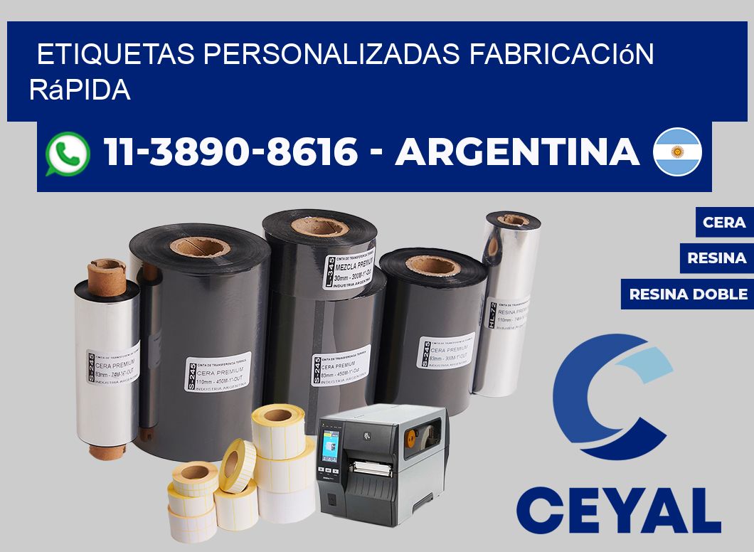 etiquetas personalizadas Fabricación rápida
