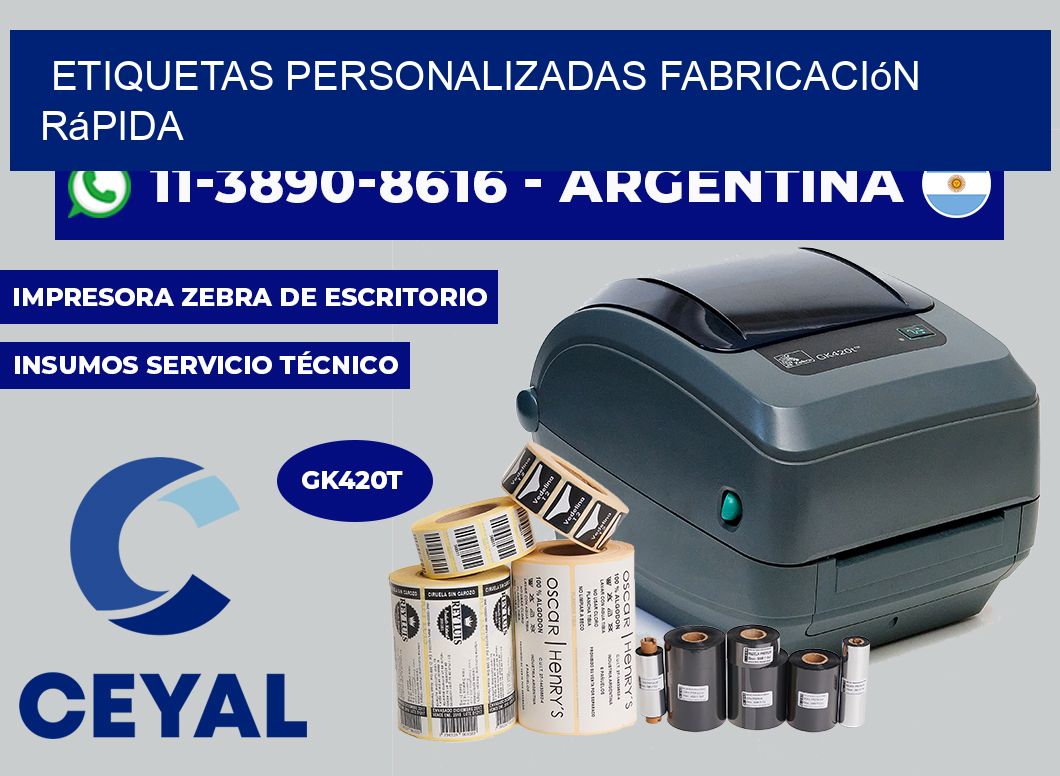 etiquetas personalizadas Fabricación rápida