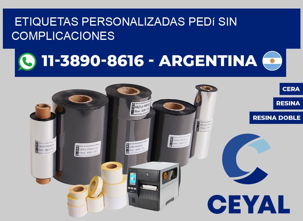 etiquetas personalizadas Pedí sin complicaciones