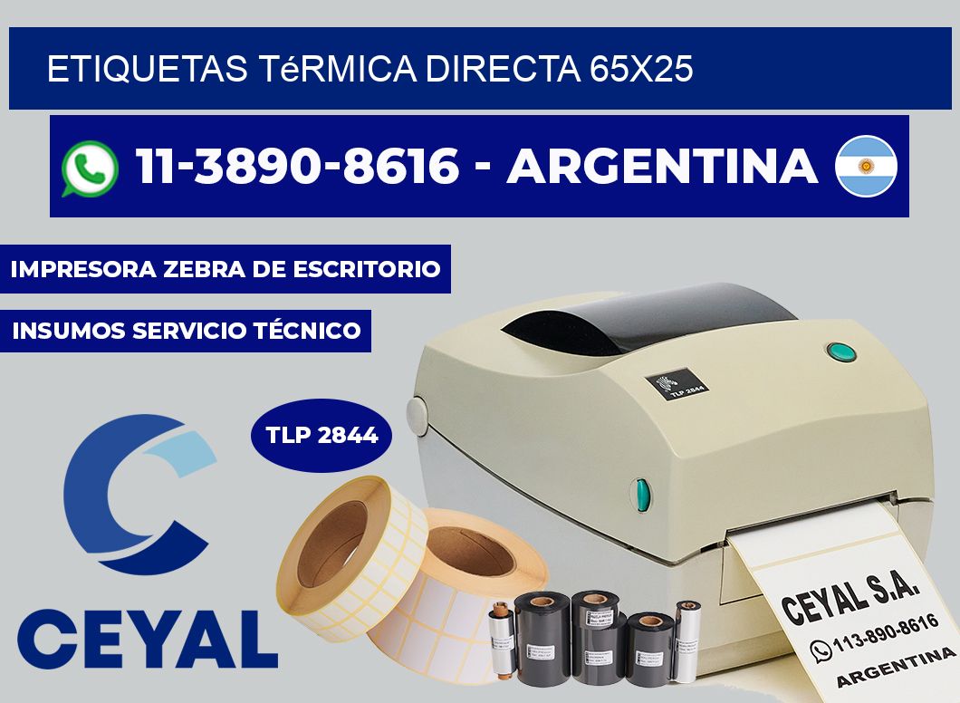 etiquetas térmica directa 65×25