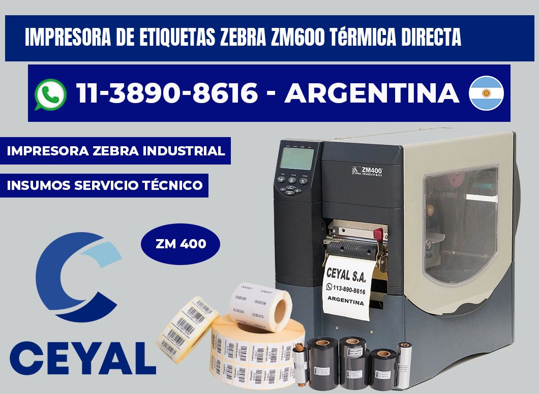 impresora de etiquetas zebra ZM600 térmica directa