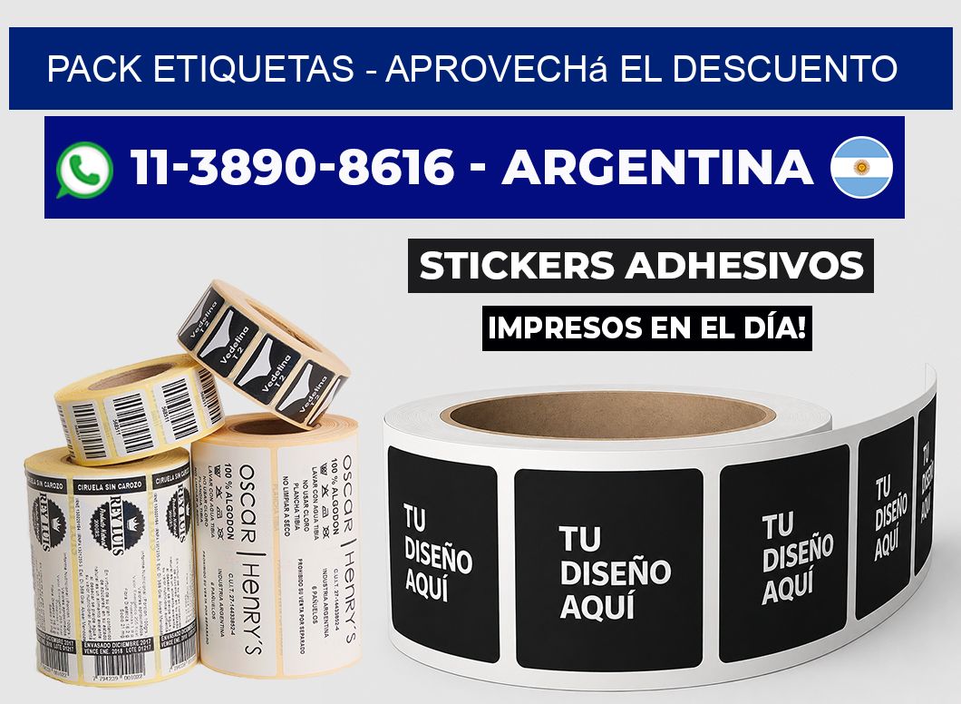 pack etiquetas - Aprovechá el descuento