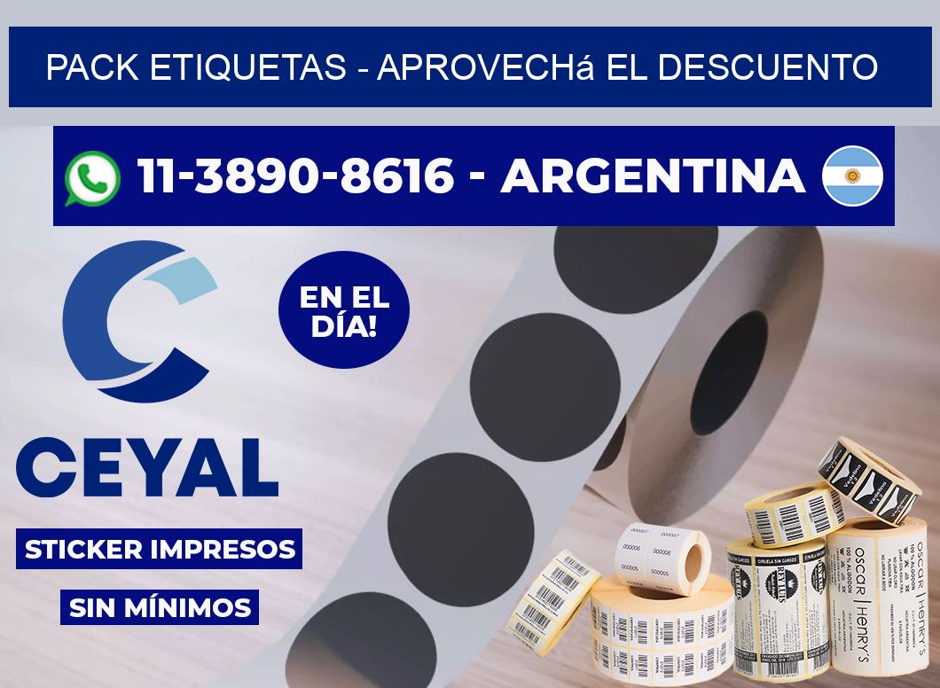 pack etiquetas - Aprovechá el descuento