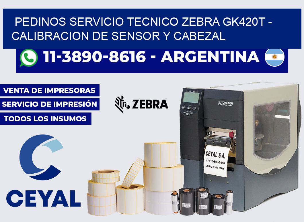 pedinos servicio tecnico zebra GK420t - Calibracion de Sensor y Cabezal