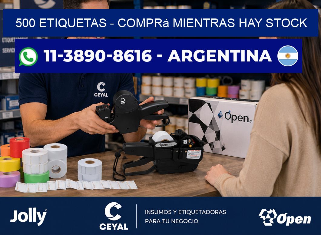 500 ETIQUETAS - Comprá mientras hay stock
