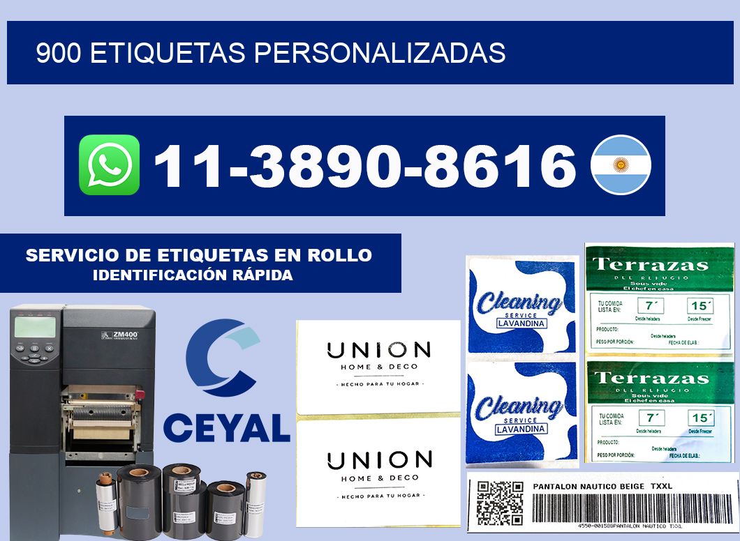 900 ETIQUETAS PERSONALIZADAS