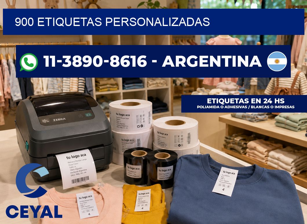 900 ETIQUETAS PERSONALIZADAS