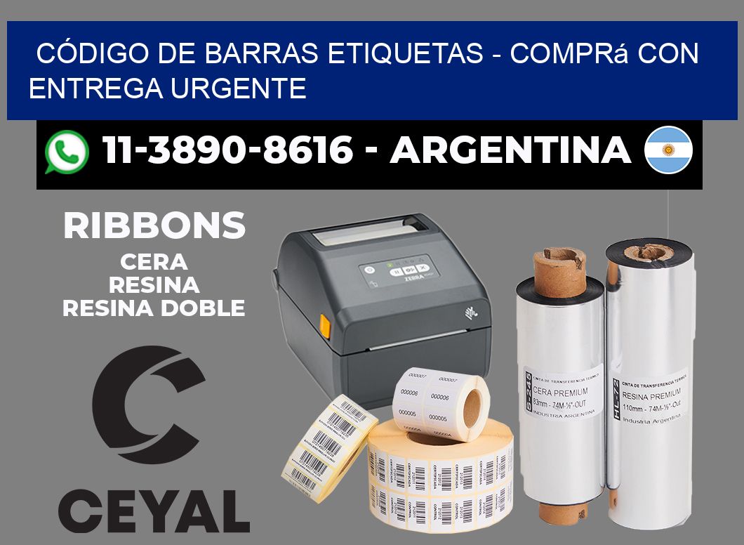 CÓDIGO DE BARRAS ETIQUETAS - Comprá con entrega urgente