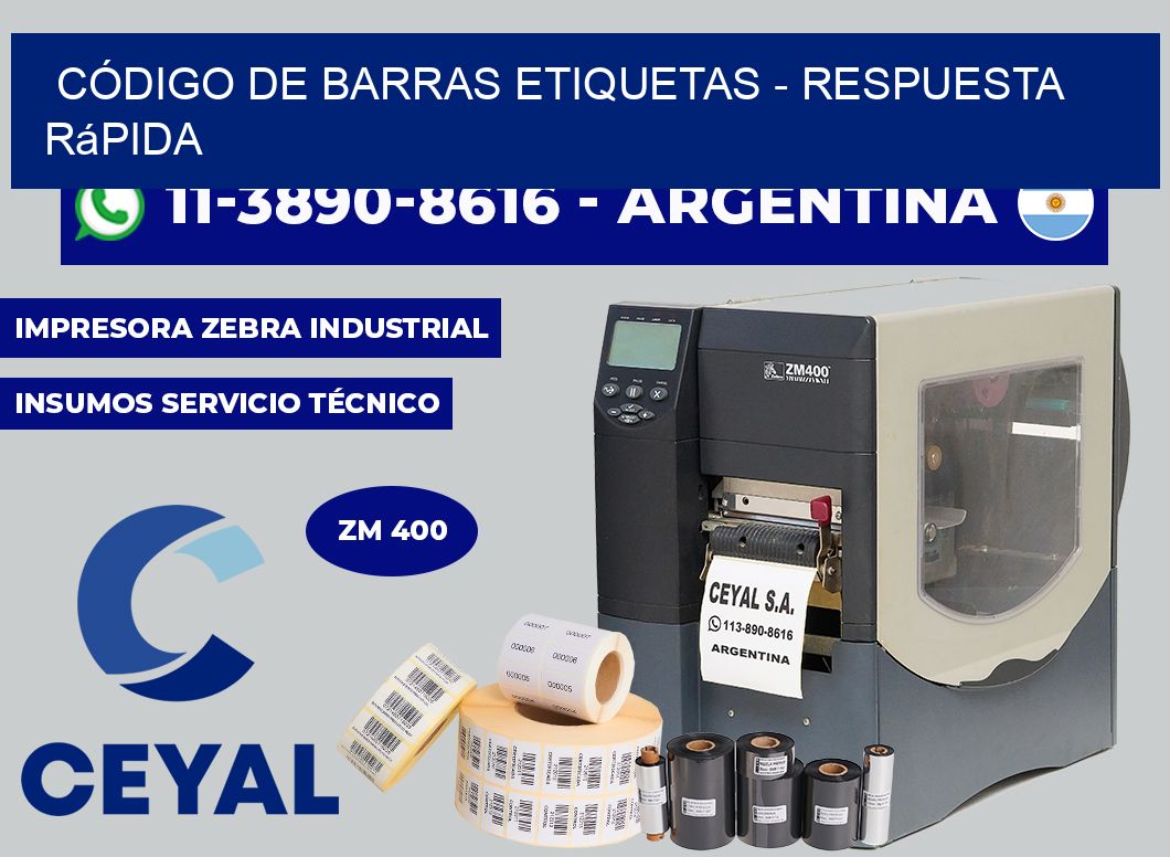 CÓDIGO DE BARRAS ETIQUETAS - Respuesta rápida