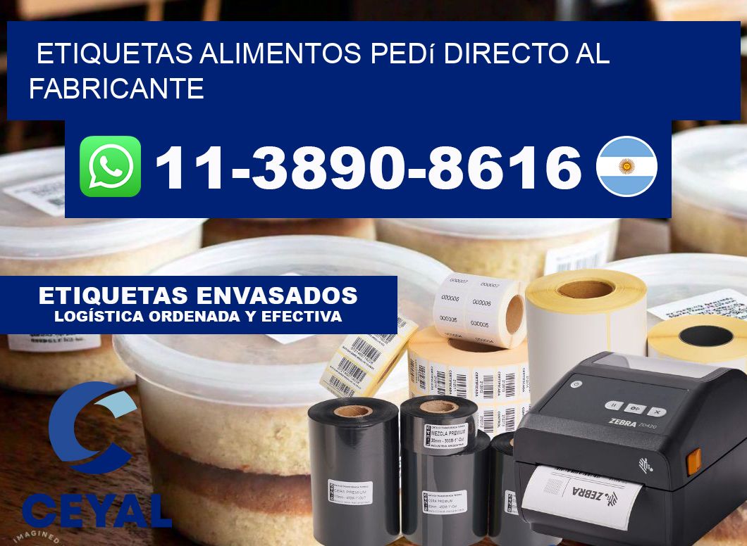 ETIQUETAS ALIMENTOS Pedí directo al fabricante
