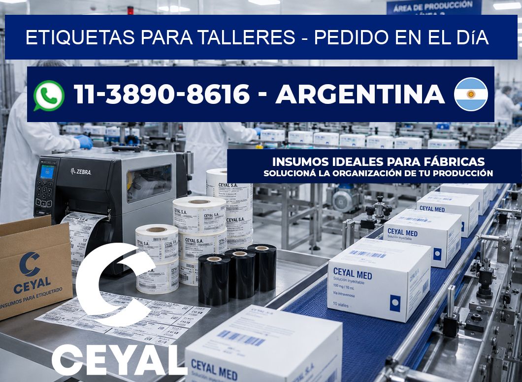 ETIQUETAS PARA TALLERES - Pedido en el día