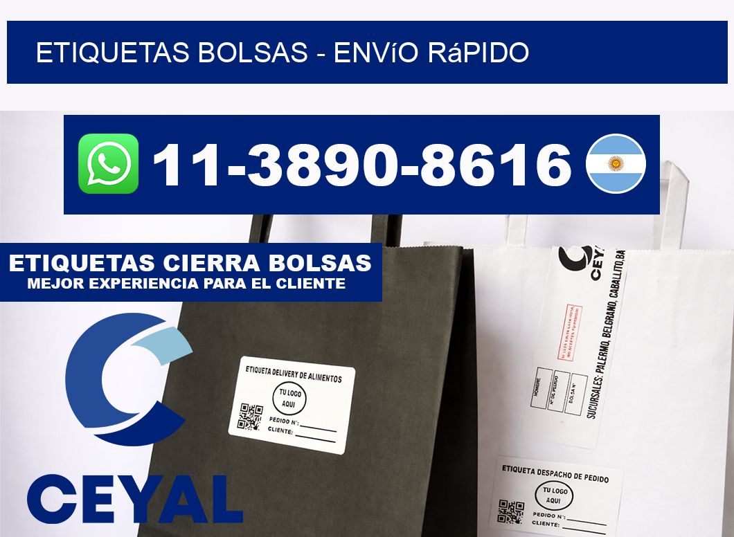 ETIQUETAS BOLSAS - Envío rápido
