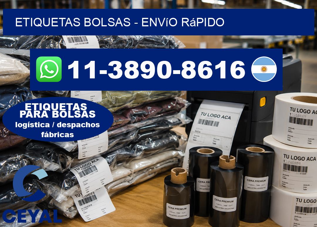 ETIQUETAS BOLSAS – Envío rápido