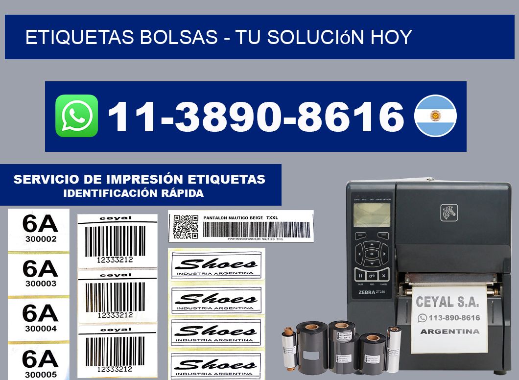ETIQUETAS BOLSAS - Tu solución hoy