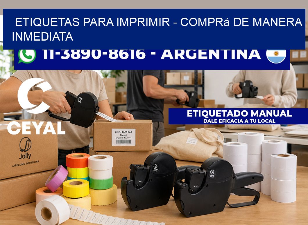ETIQUETAS PARA IMPRIMIR - Comprá de manera inmediata